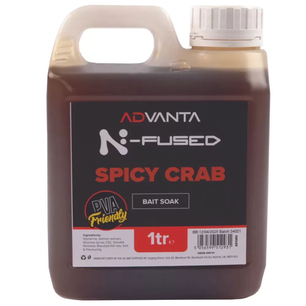 Advanta N-Fused Spicy Crab Fishing Bait Soak 1L- Bait & Additives