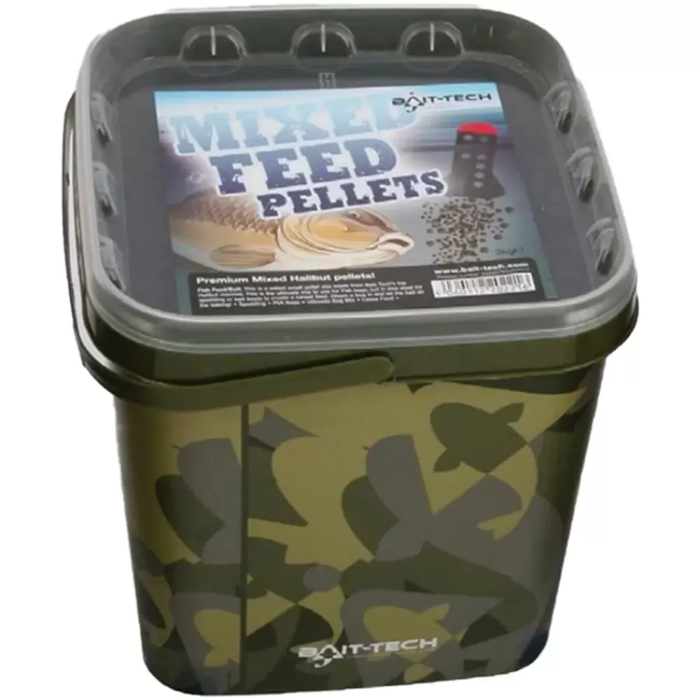 Bait-Tech Camo Buckets Mixed Feed Fishing Pellets 3kg- Bait & Additives