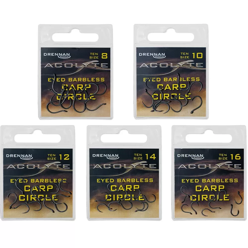 Drennan Acolyte Eyed Barbless Carp Circle Fishing Hooks