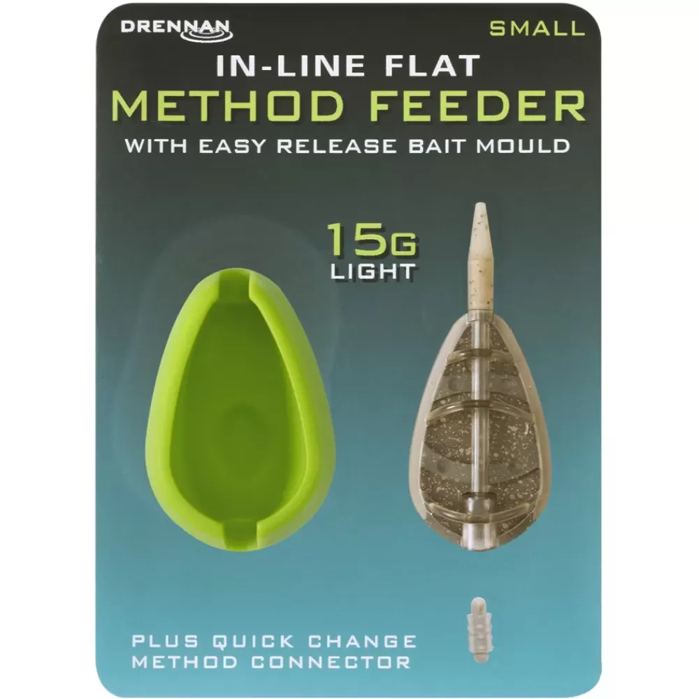 Drennan In Line Flat Method Fishing Feeder With Mould