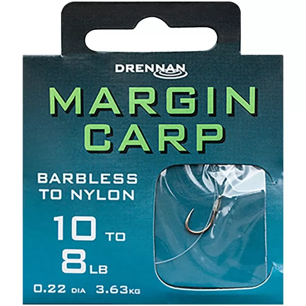 Drennan Margin Carp Barbless Fishing Hooks To Nylon