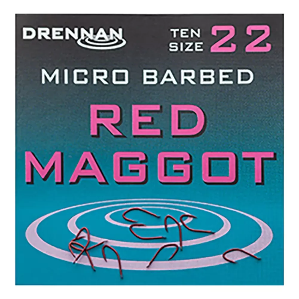 Drennan Micro Barbed Red Maggot Fishing Hooks