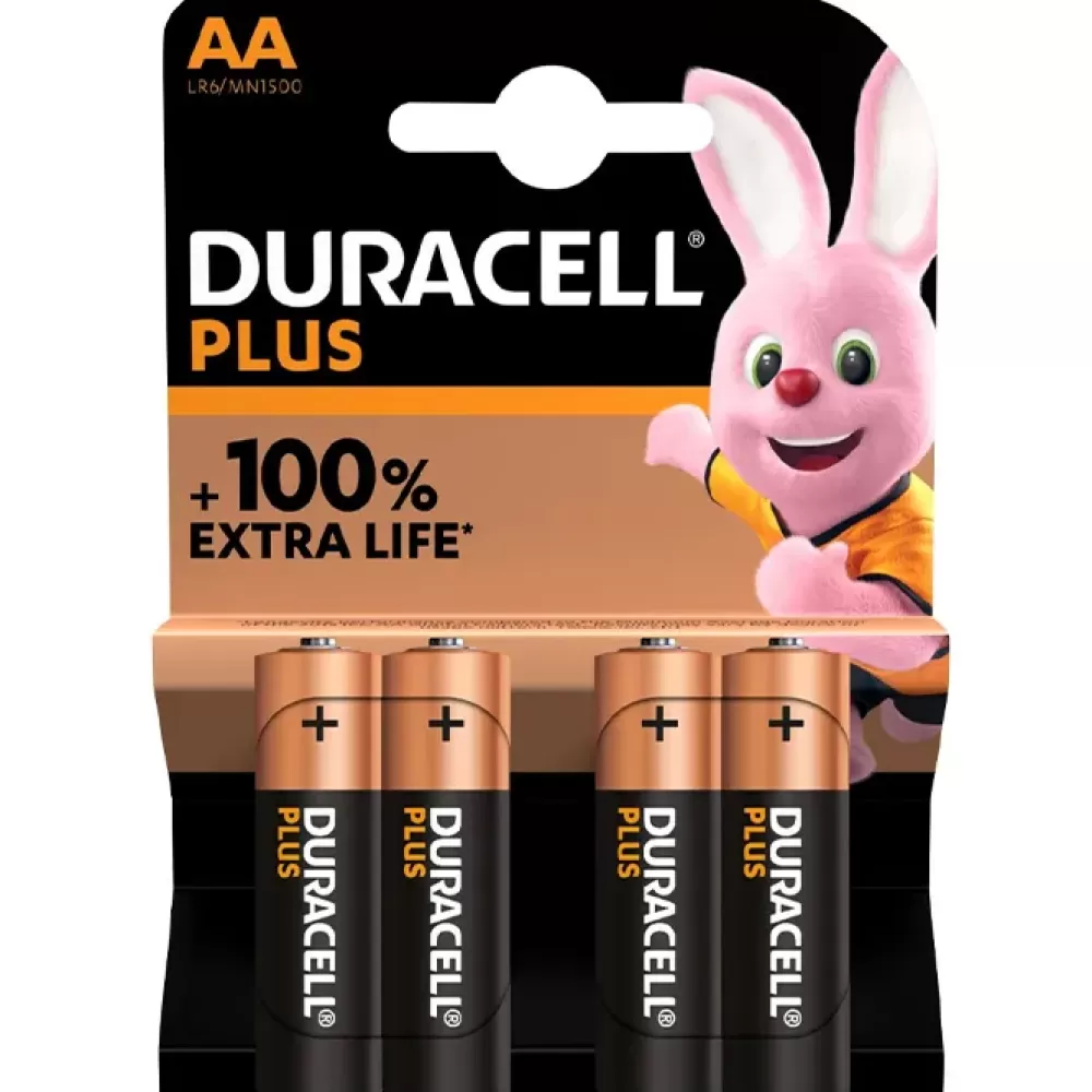 Angling Direct Duracell Plus 100% AA Batteries 4 Pack- Miscellaneous