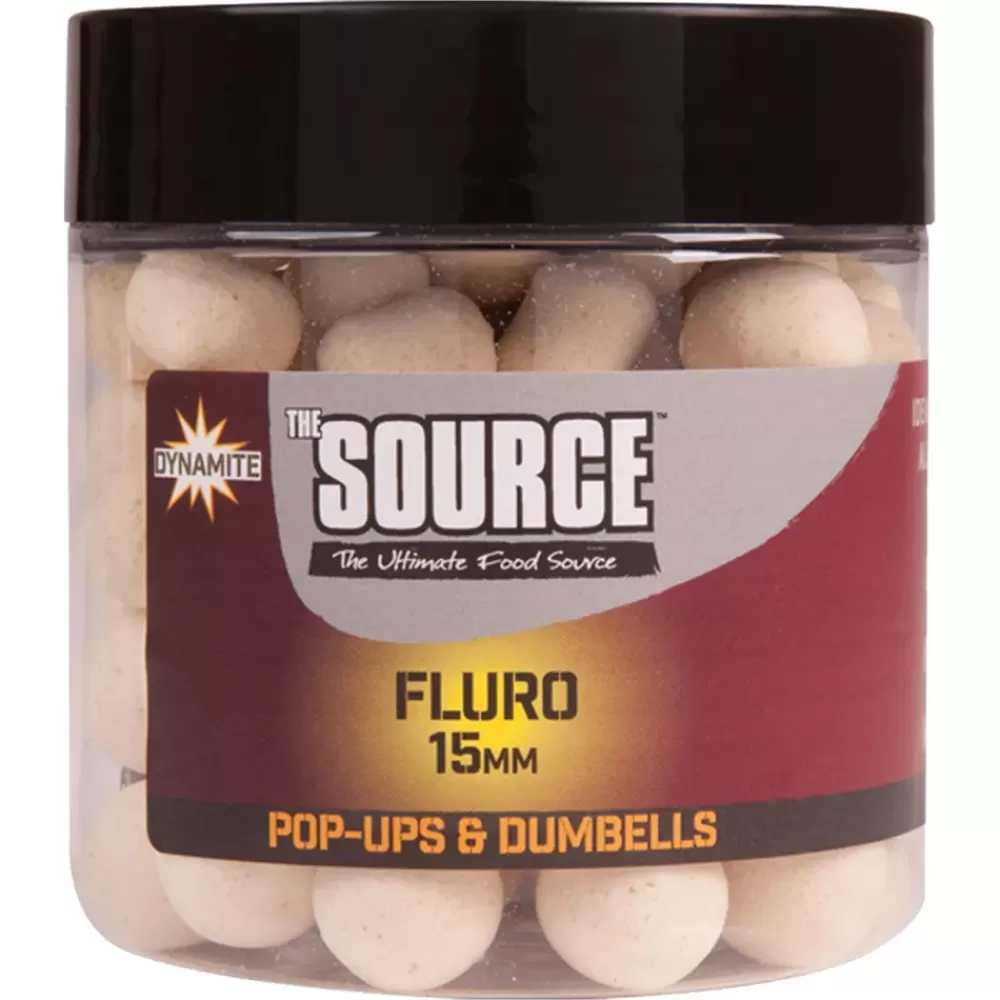 Dynamite Baits The Source White Fluro Pop Ups/Dumbell