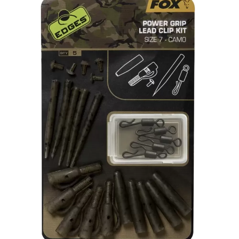 Fox Edges Camo Power Grip Lead Clip Kit Size 7- Terminal Tackle