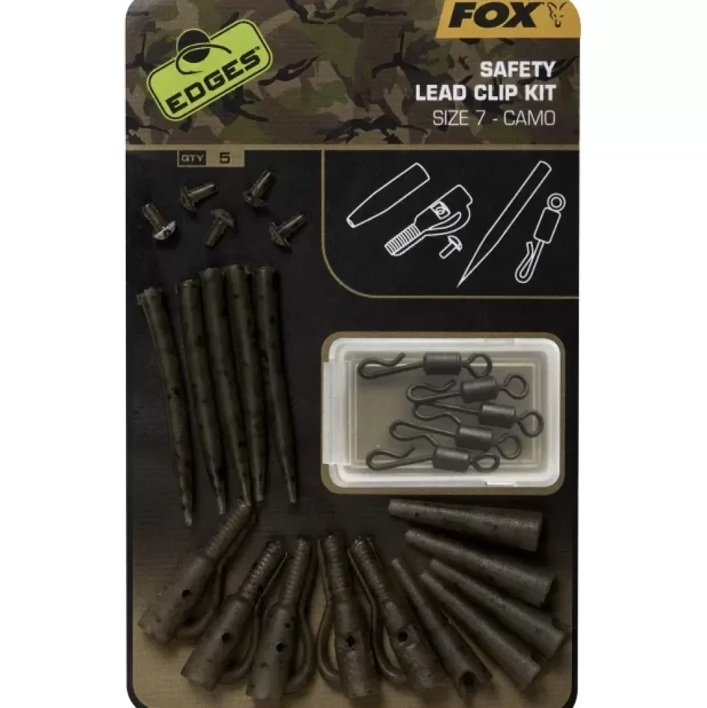 Fox Edges Camo Safety Lead Clip Kit Size 7- Terminal Tackle