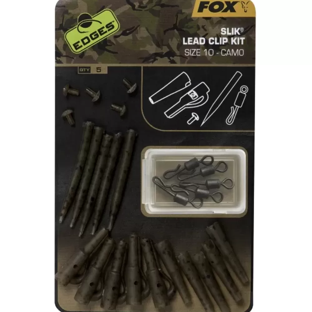 Fox Edges Camo Slik Lead Clip Kit Size 10- Terminal Tackle