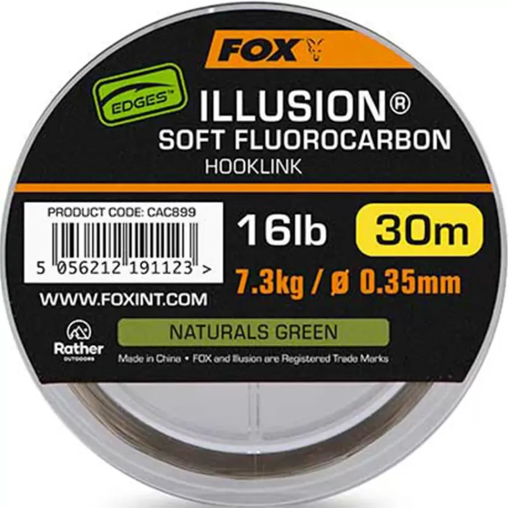 Fox Edges Illusion Soft Fluorocarbon Hooklink Naturals Green 30m- Terminal Tackle