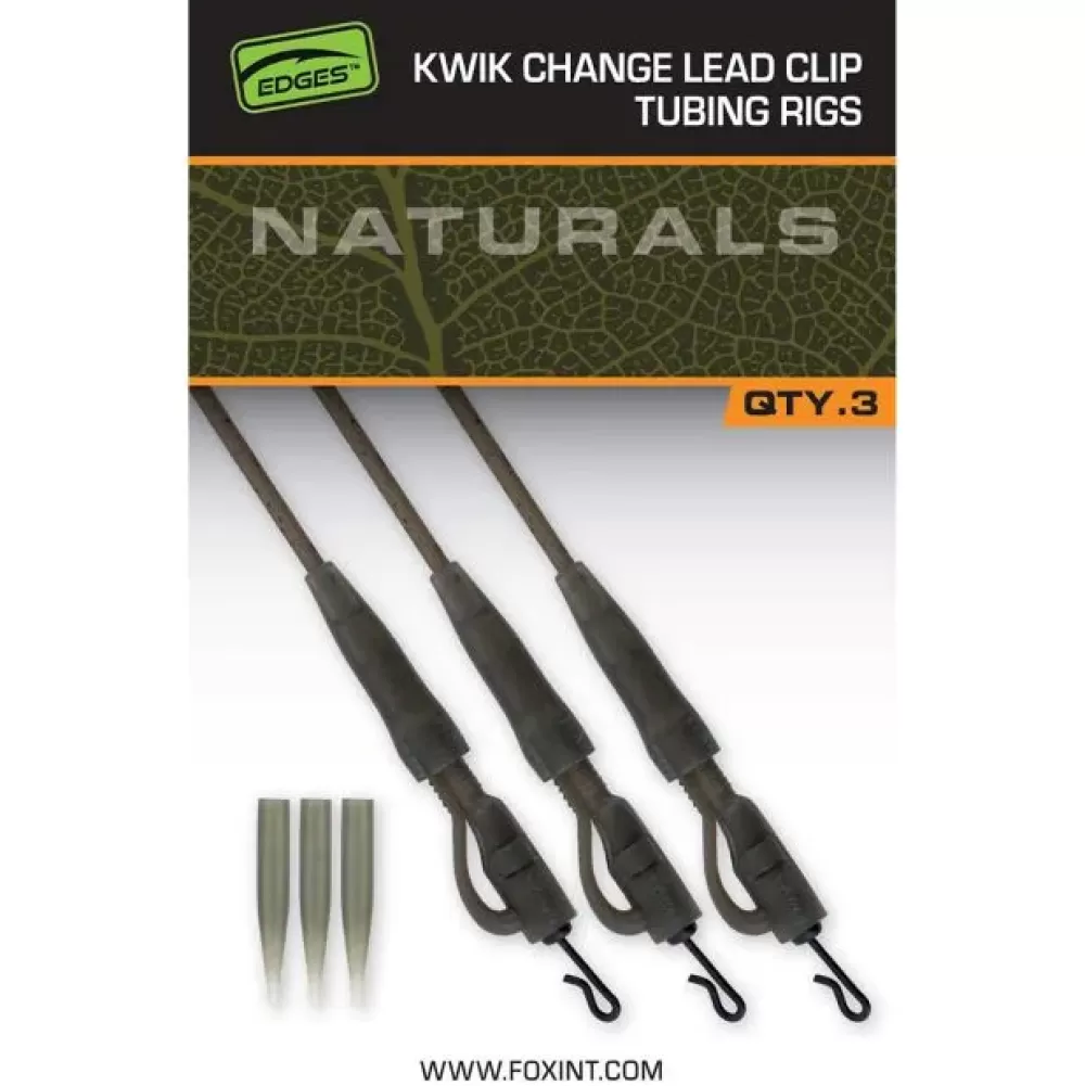 Fox Edges Naturals Kwik Change Lead Clip Tubing Rigs- Terminal Tackle