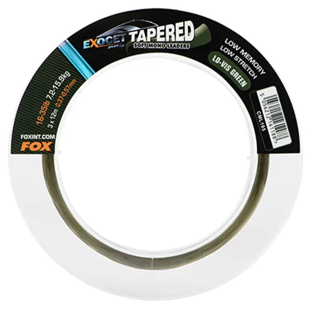 Fox Exocet Pro Lo-Vis Green Tapered Fishing Leaders- Terminal Tackle