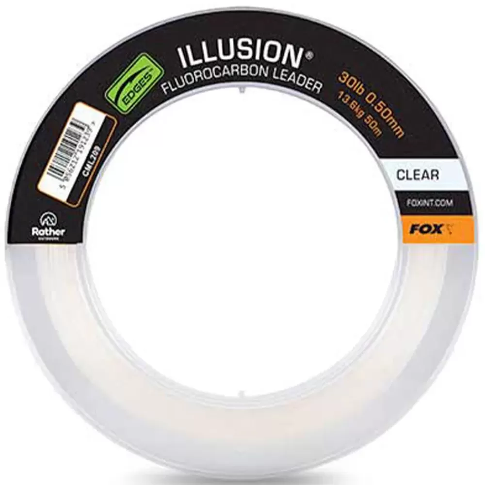 Fox Illusion Fluorocarbon Leader Clear 50m- Terminal Tackle
