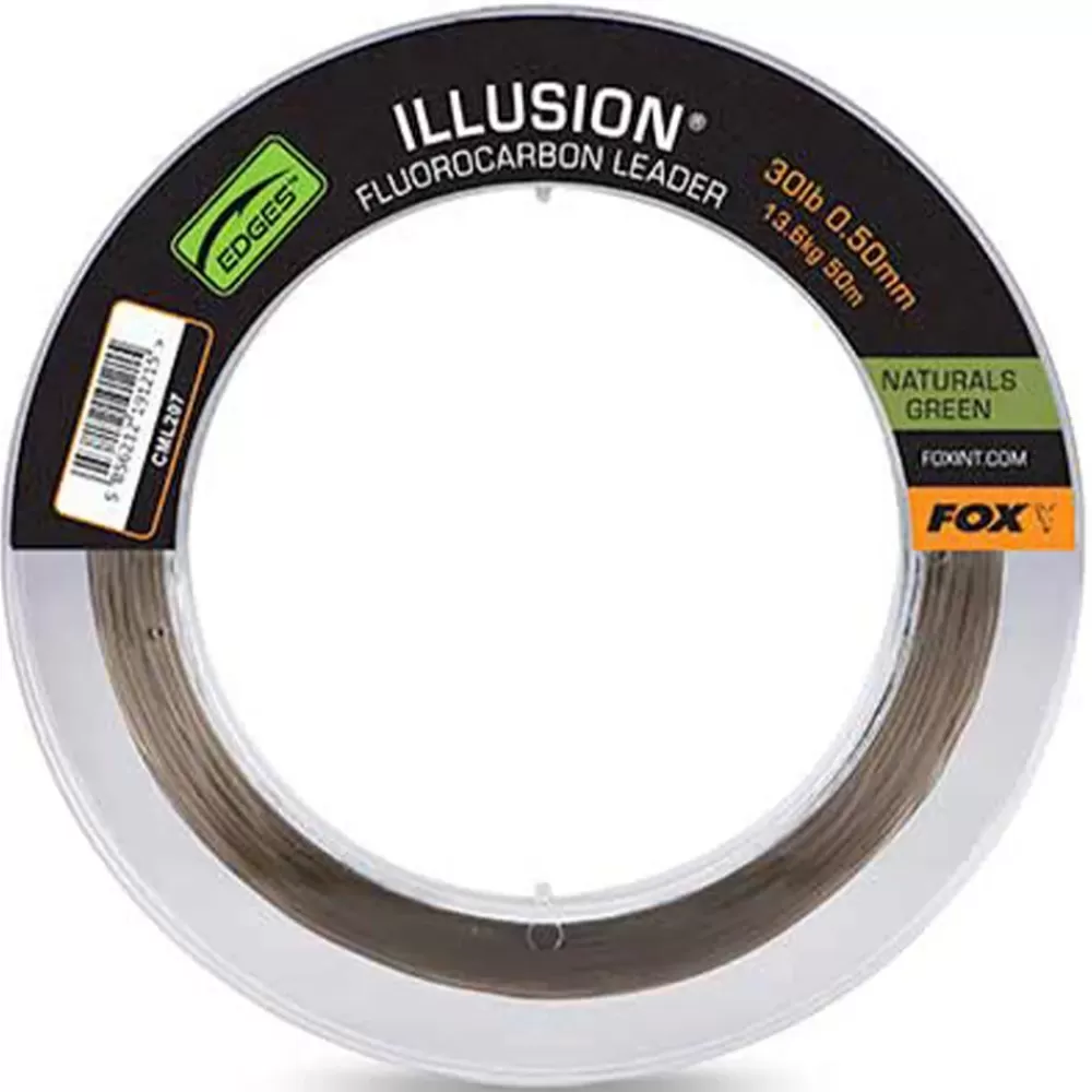 Fox Illusion Fluorocarbon Leader Naturals Green 50m- Terminal Tackle