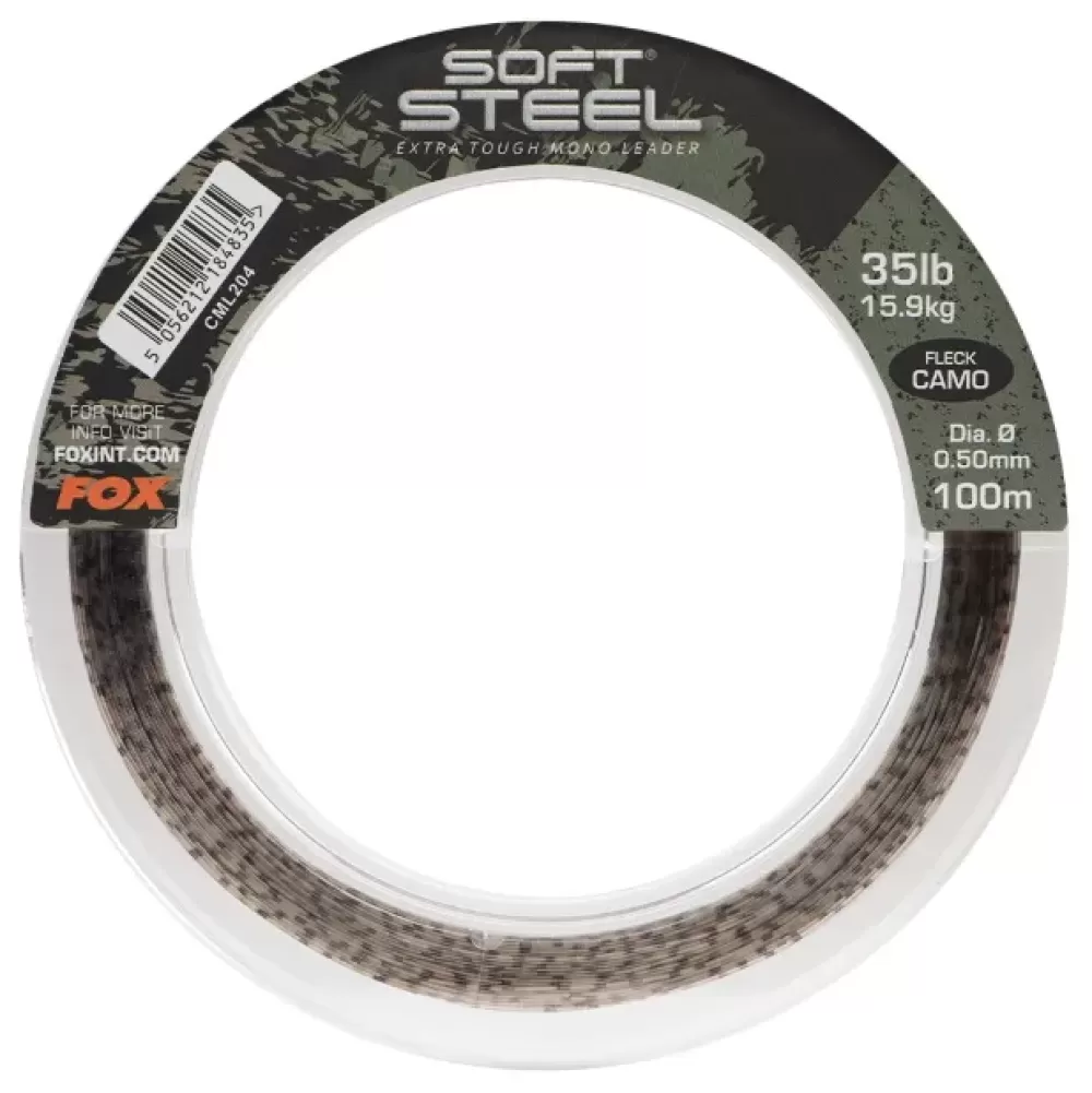 Fox Soft Steel Fleck Camo Leader 100m- Terminal Tackle