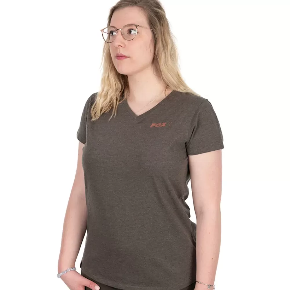 Fox Women's Fishing Clothing V Neck T-Shirt- Clothing