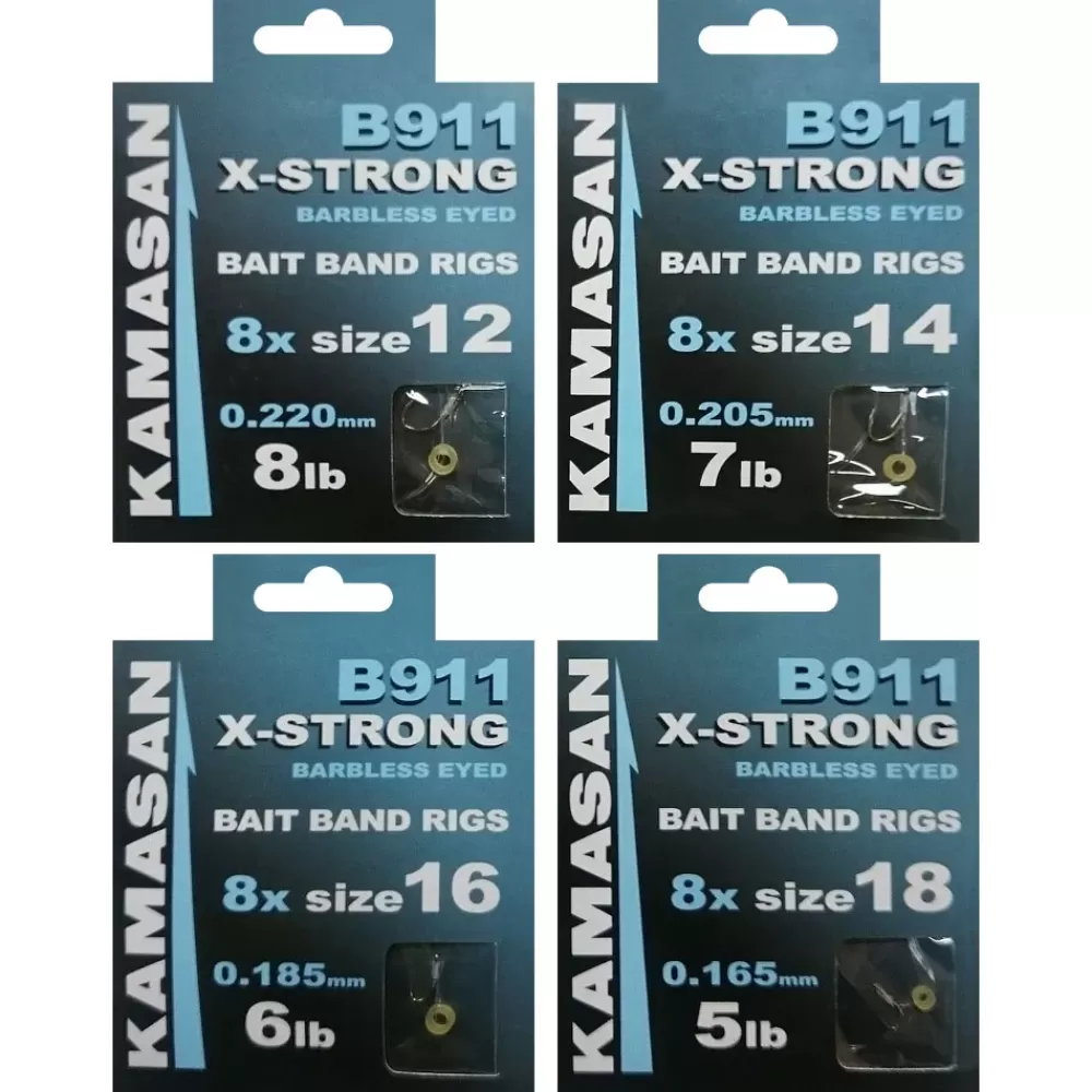 Kamasan B911XS Hooks To Nylon with Bait Bands