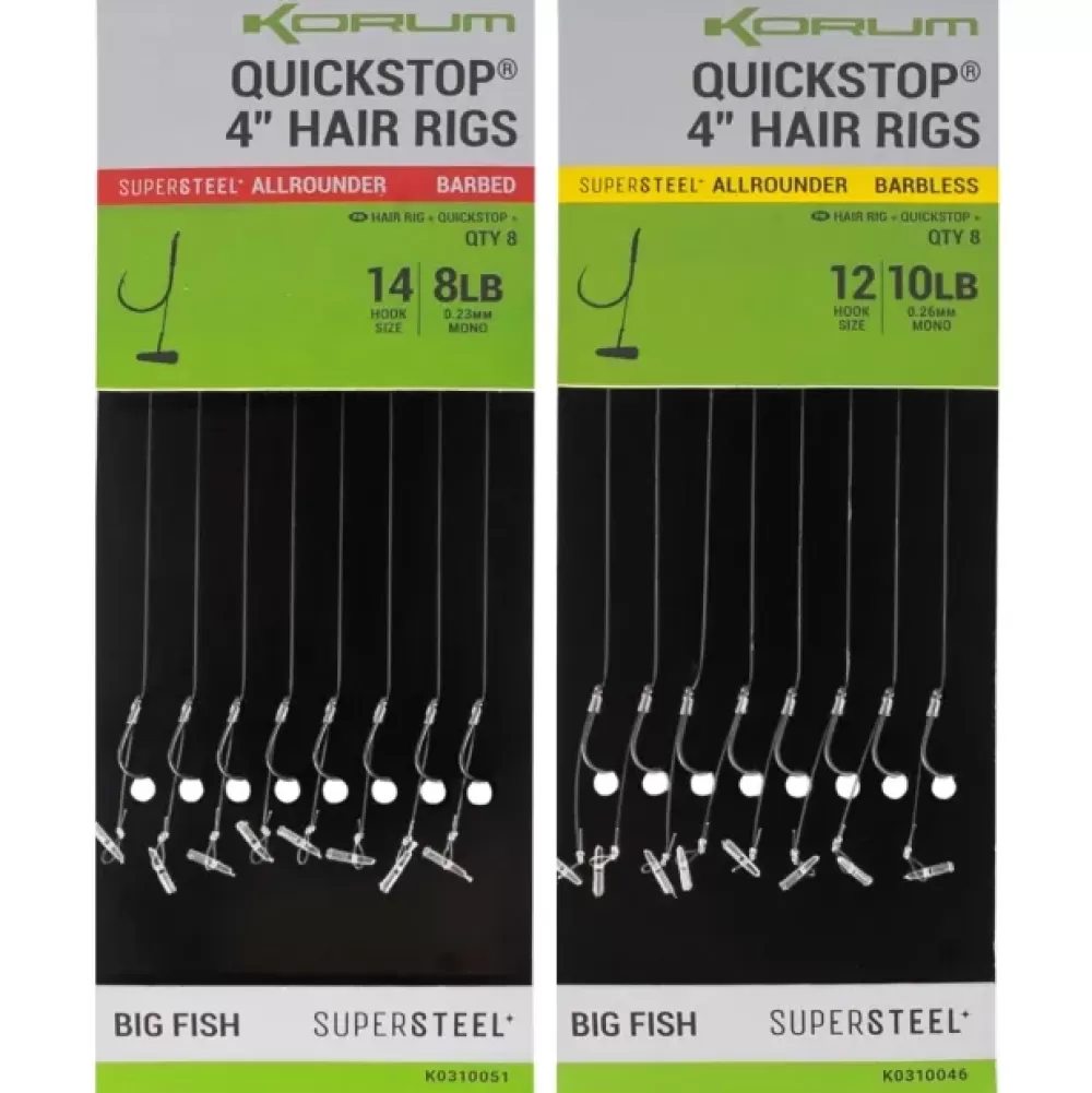 Korum Big Fish 4" Quickstop Hair Rigs