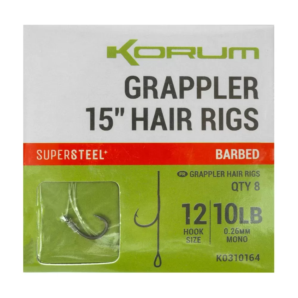 Korum Fishing Grappler Hair Rigs 15 Inch