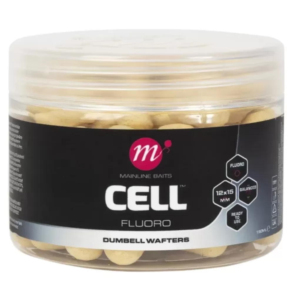 Mainline Cell Fluoro Dumbell Wafters White- Bait & Additives