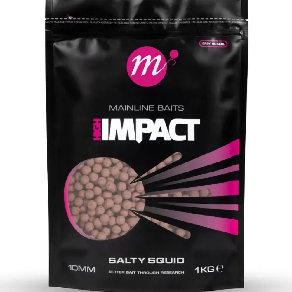 Mainline Hi Impact Shelf Life Boilies Salty Squid- Bait & Additives