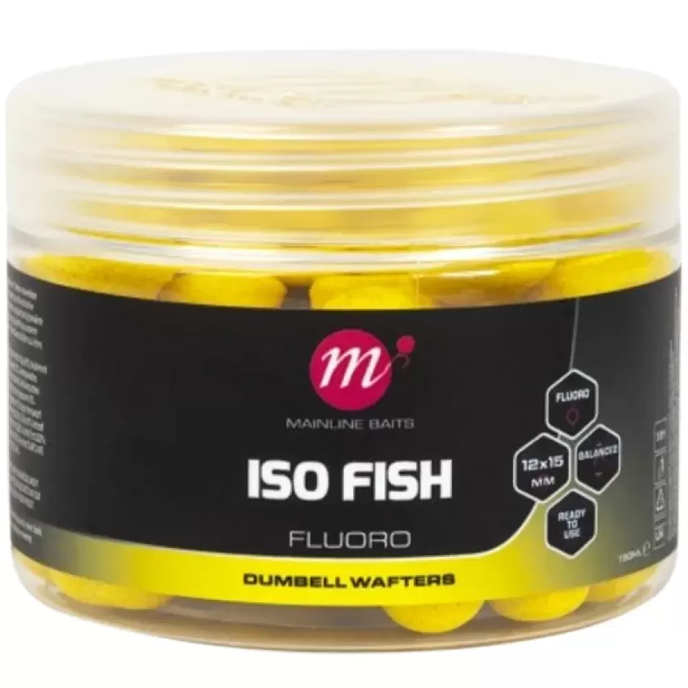 Mainline ISO Fish Fluoro Dumbell Wafters Yellow- Bait & Additives