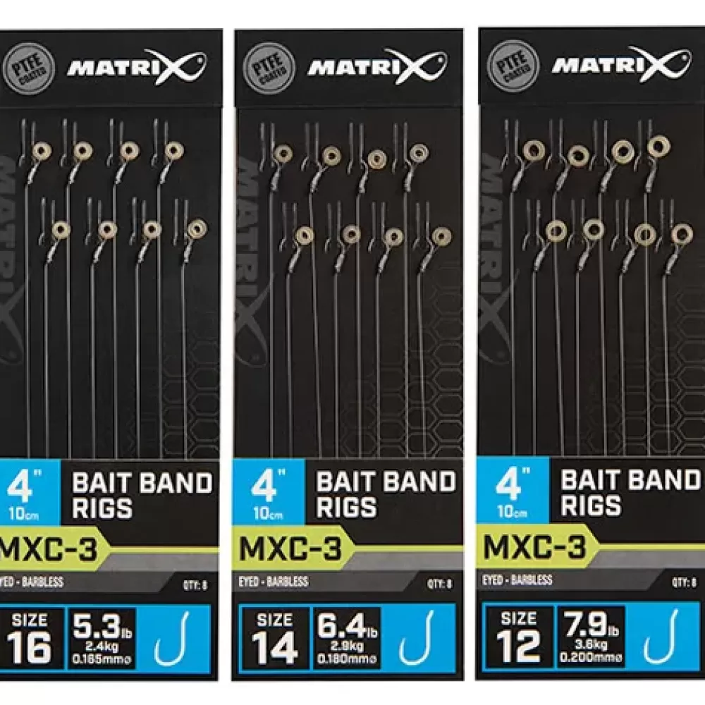 Matrix MXC-3 Eyed Barbless Bait Band Rigs 10cm