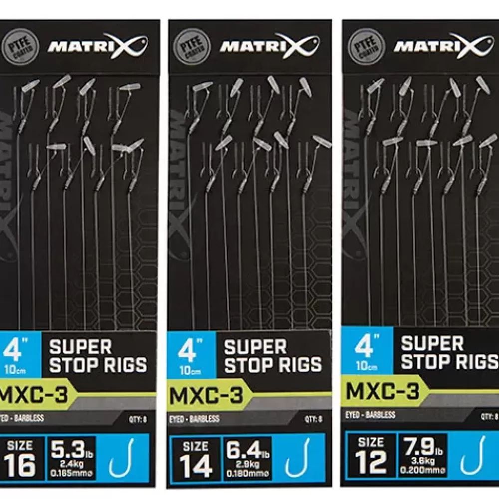 Matrix MXC-3 Eyed Barbless Super Stop Rigs 10cm