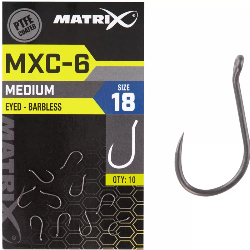 Matrix MXC-6 Medium Eyed Barbless Hooks