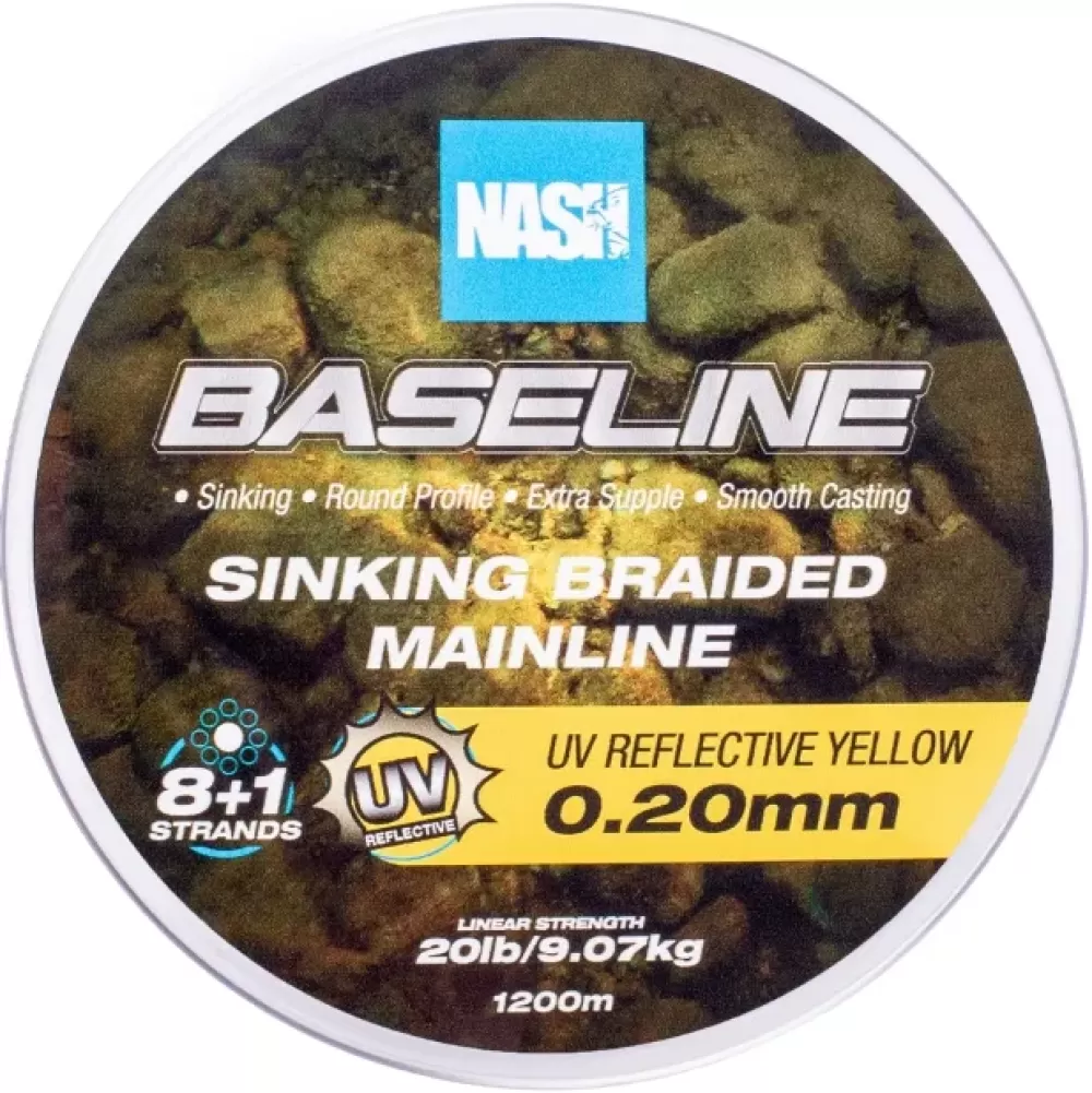 Nash Baseline UV Yellow Sinking Braid- Line