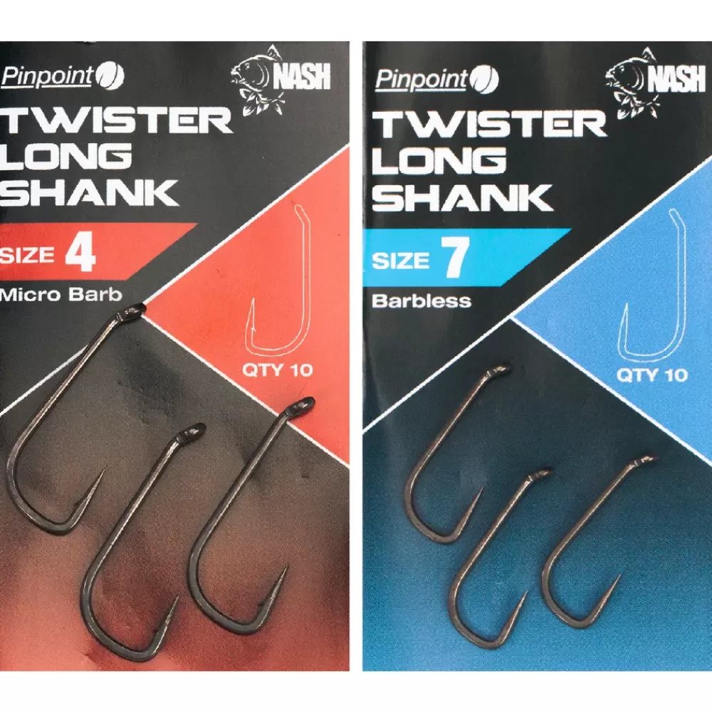 Nash Pinpoint Twister Long Shank Hooks