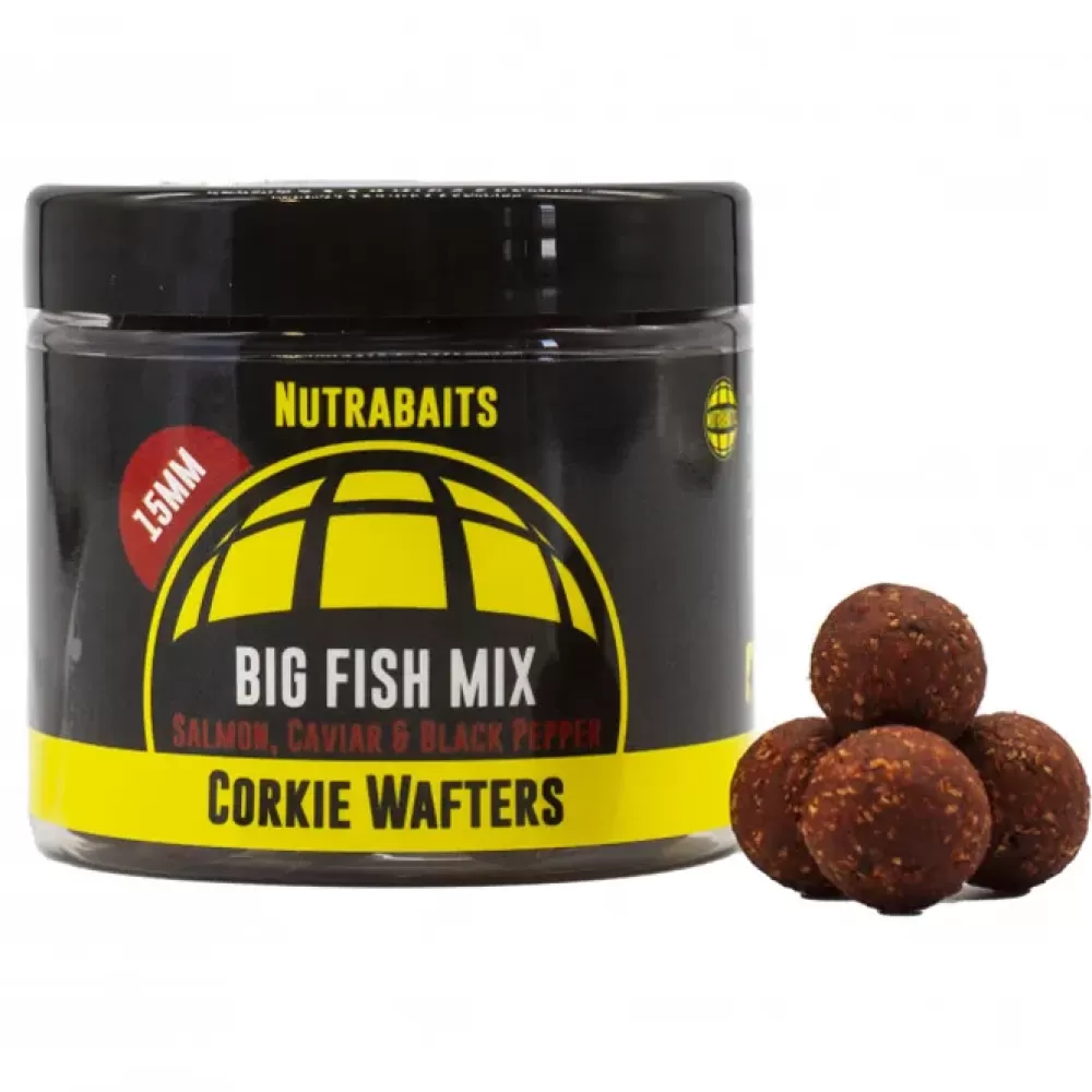 Nutrabaits Big Fish Mix Salmon Caviar & Black Pepper Corkie Fishing Wafters- Bait & Additives