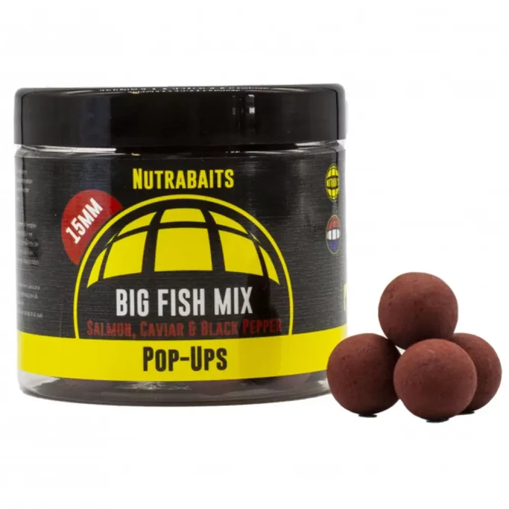 Nutrabaits Big Fish Mix Salmon Caviar & Black Pepper Shelf Life Fishing Pop Ups- Bait & Additives