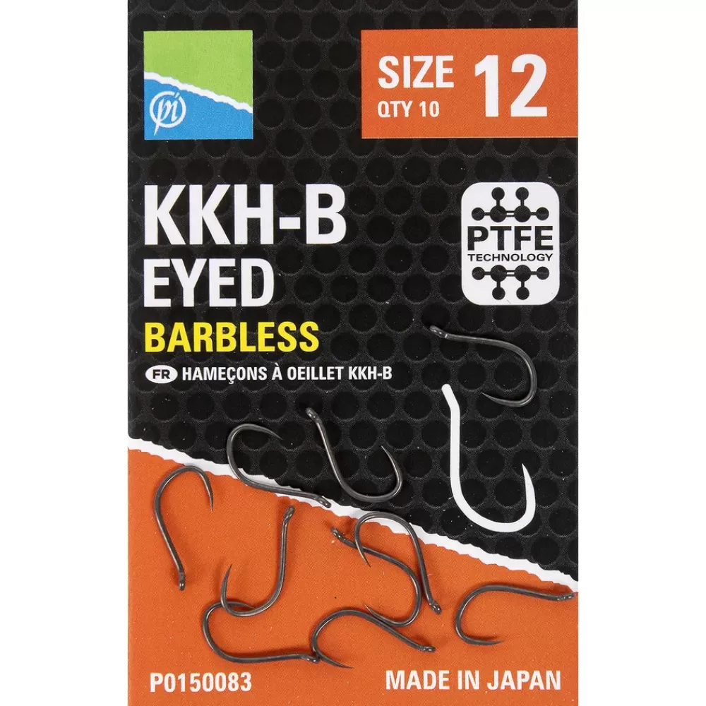 Preston KKH-B Eyed Barbless Hooks