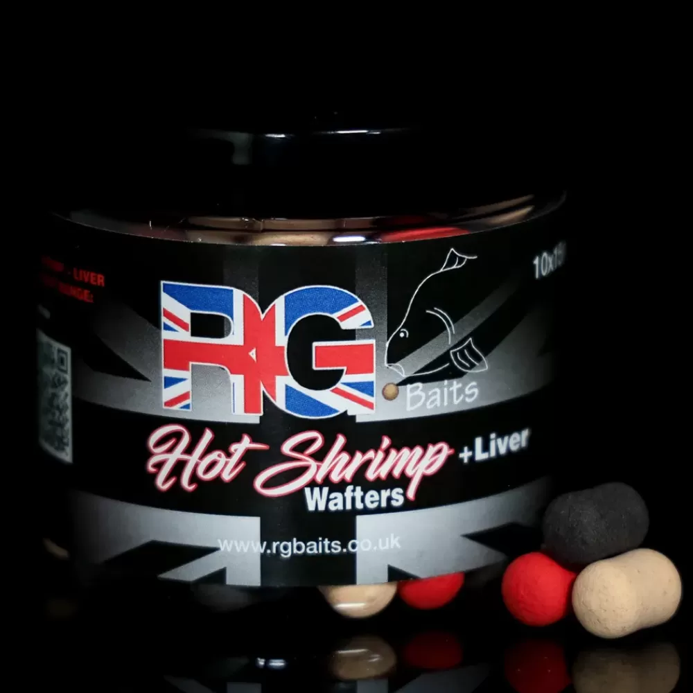 RG Baits Multi Colour Wafter 10x15mm Hot Shrimp And Liver- Bait & Additives