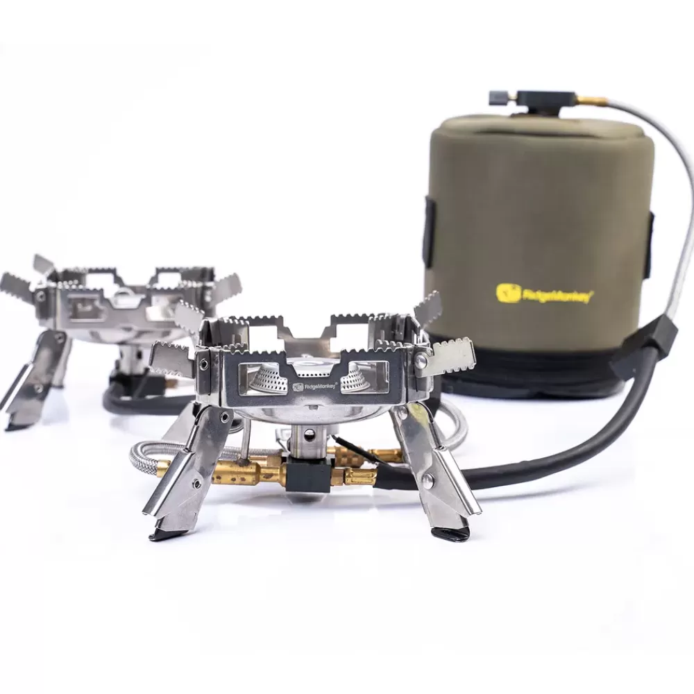 Ridge Monkey RidgeMonkey Quad Connect Fishing Stove Pro Mini Full Kit- Cooking Equipment