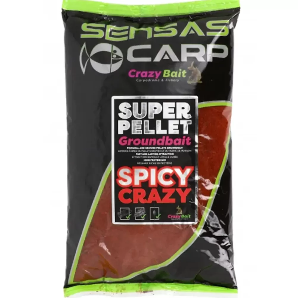 Sensas Crazy Bait Super Pellet Groundbait Spicy Crazy 1kg