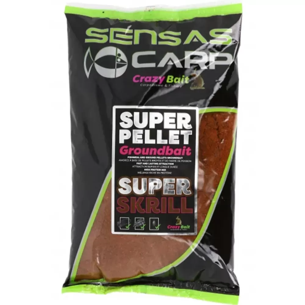 Sensas Crazy Bait Super Pellet Groundbait Super Krill 1kg