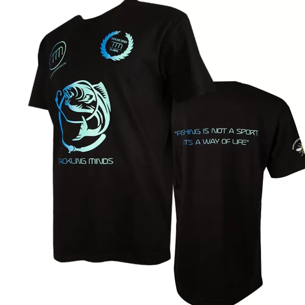 Tackling Minds Ultra Premium Black Fishing T-Shirt