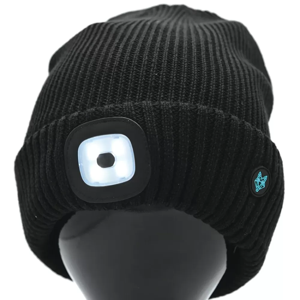 Wolf Powerbeam LED Waterproof Black Fishing Beanie- Clothing